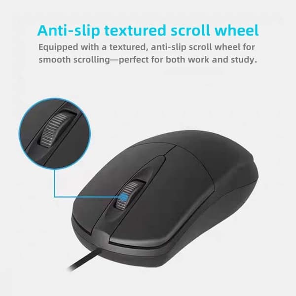 AOC MS-100 Trådbunden Mus, Ergonomisk Design, Precisionsoptisk Sensor, Svart