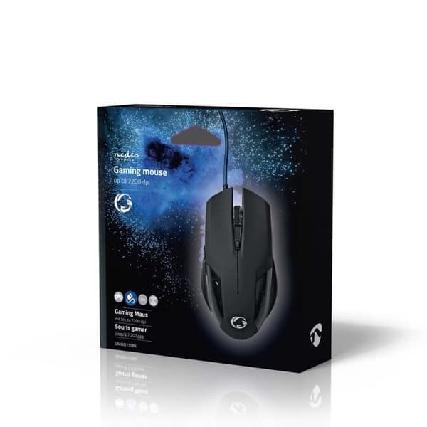 Spelmus - NEDIS - GMWD110BK - Trådbunden - 7200 dpi - Ergonomisk