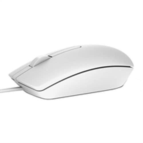 DELL MS116 optisk mus - USB - 2 knappar - Vit - Kabel - 1000 dpi - Hjul med broms