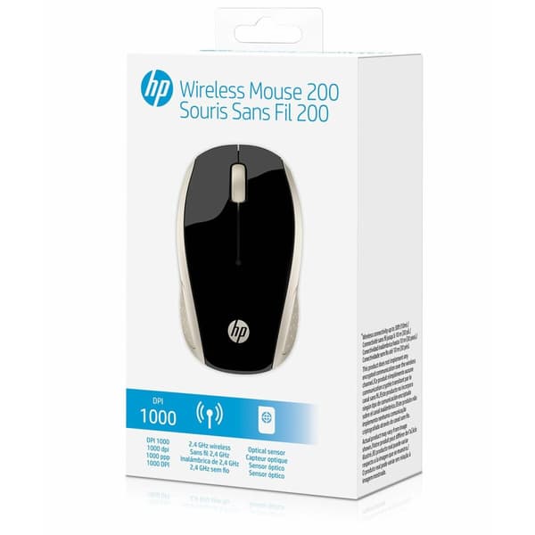 Mus HP 200 (Silk Gold) Sort Guld 1000 dpi