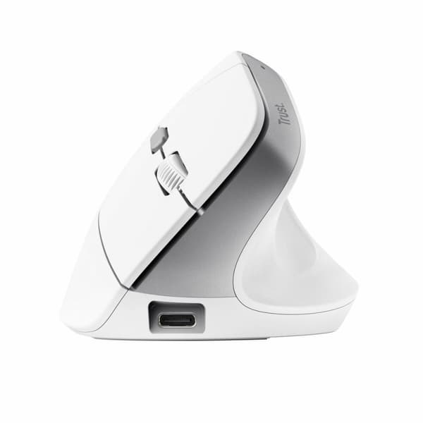 Ergonomisk optisk mus Trust 25398 Hvid 2400 dpi