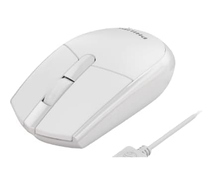 Philips hvid mus med ledning – enkel og praktisk, en fantastisk kontorassistent