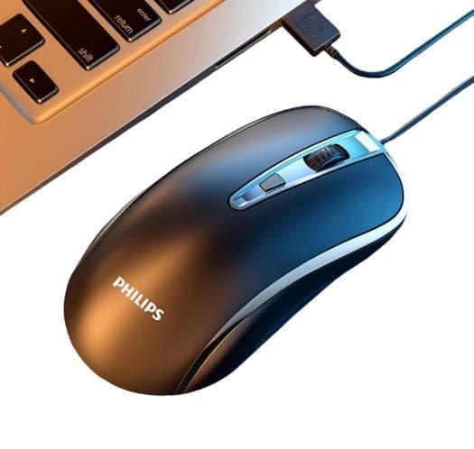 Philips Black Wired Business Mouse – præcis kontrol, bedst til kontoret
