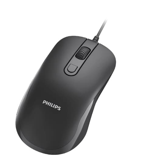 Philips sort kablet kontormus – enkel og praktisk, nyd effektiv brug