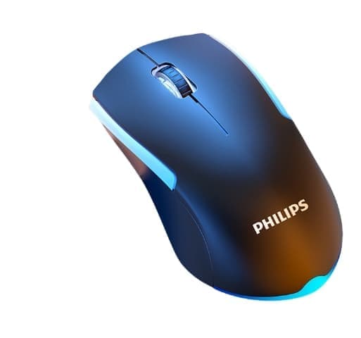 Philips Blue Wired Mouse – levende farver, præcis kontrol, ny oplevelse