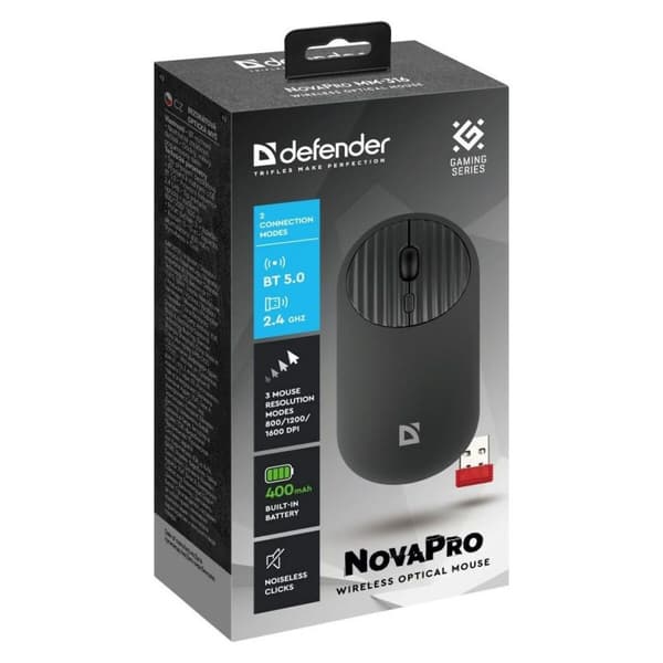Trådløs Bluetooth mus Defender MM-316 Sort 1600 dpi
