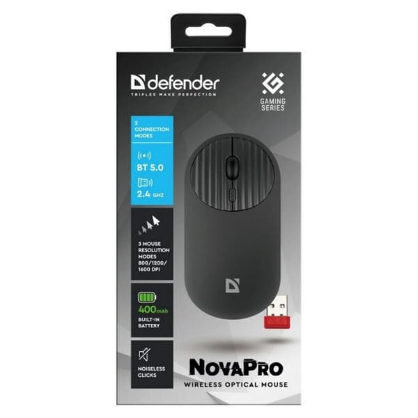 Trådløs Bluetooth mus Defender MM-316 Sort 1600 dpi