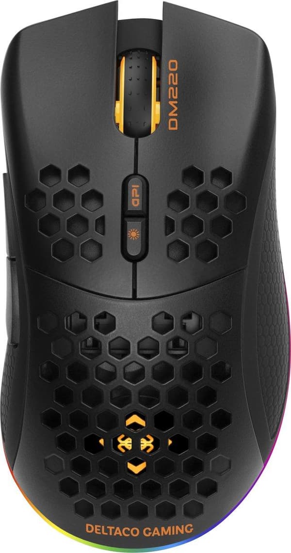 Deltaco Gaming DM220 Trådlös RGB Gaming Mus - 6400 DPI - Svart Svart