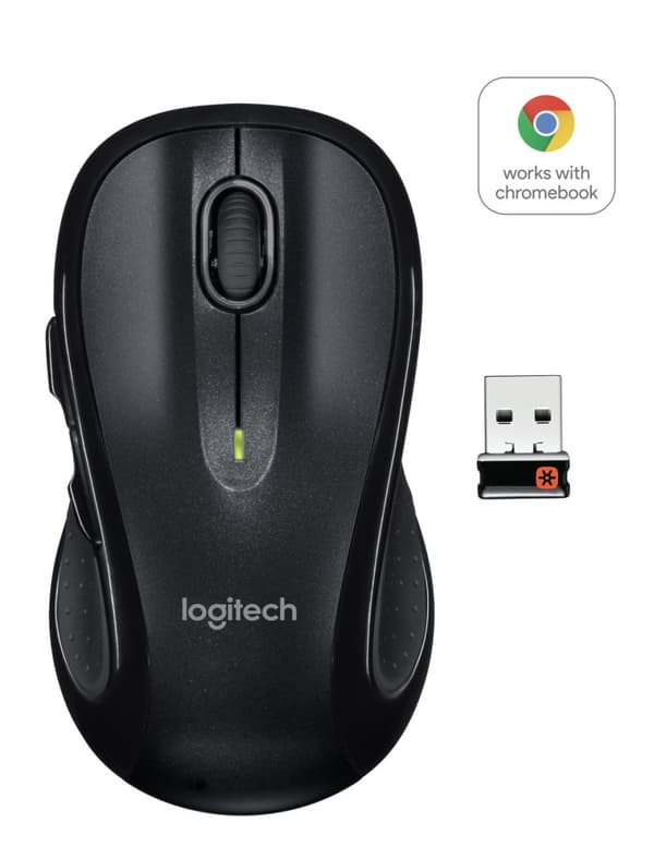 Logitech M510 - hiiri - oikeakätinen - laser - 5 painiketta - langaton - 2,4 GHz - langaton vastaanotin (USB) - musta