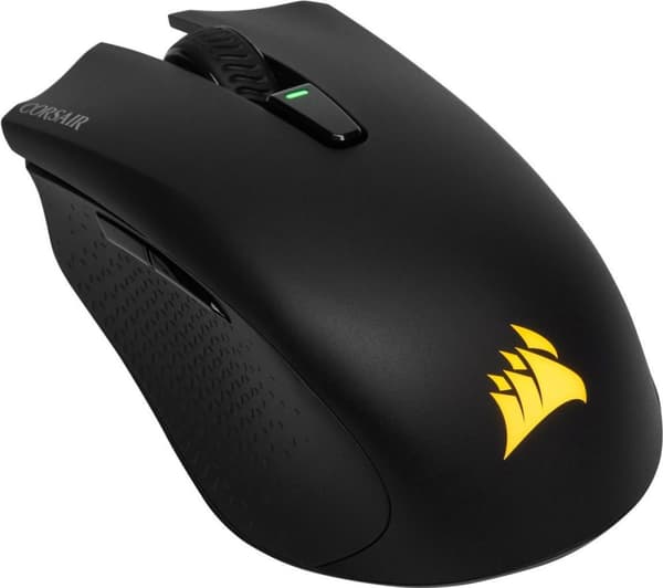 Corsair Harpoon trådlös RGB uppladdningsbar optisk spelmus (med slipstream-teknik, 10 000 DPI optisk sensor) svart & MM100 spelmusmatta (medium, tygyt
