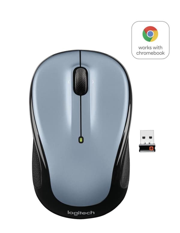 Logitech M325 - Color Collection Limited Edition - Mus - optisk - 3 knappar - trådlös - 2,4 GHz - trådlös mottagare (USB) - ljusgrå (910-002334) Silver