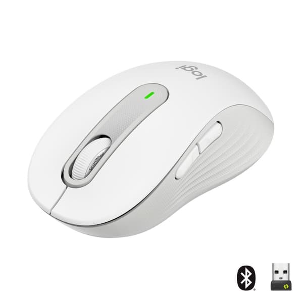 Logitech Signature M650 for Business - Hiiri - langaton - Bluetooth, 2,4 GHz - Logitech Logi Bolt USB-vastaanotin - luonnonvalkoinen