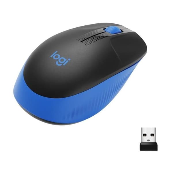 Ergonomisk trådlös mus - Logitech - M190 - Blå