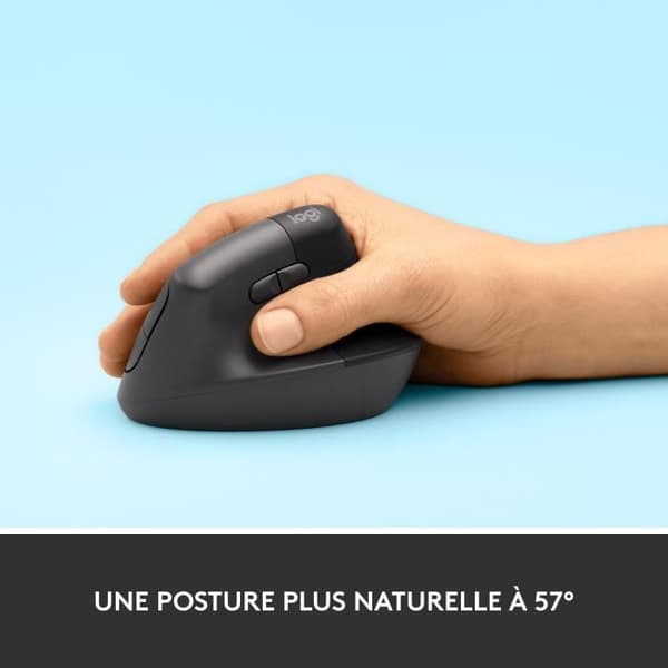 Ergonomisk mus - Trådlös - Logitech - Lyft - Högerhänt - Grafit