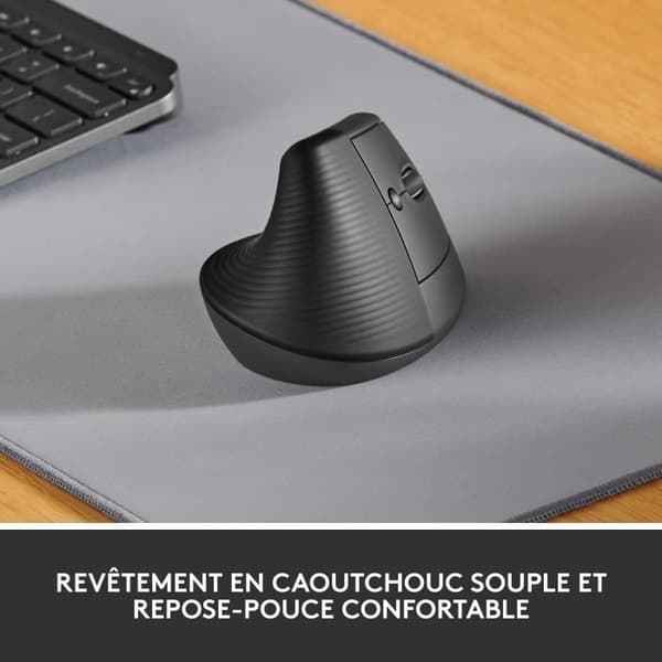Ergonomisk mus - Trådlös - Logitech - Lyft - Högerhänt - Grafit