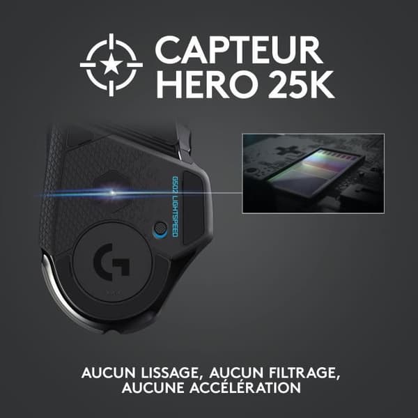Spelmus - Trådlös - Logitech G - G502 Hero - Svart