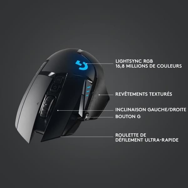 Spelmus - Trådlös - Logitech G - G502 Hero - Svart