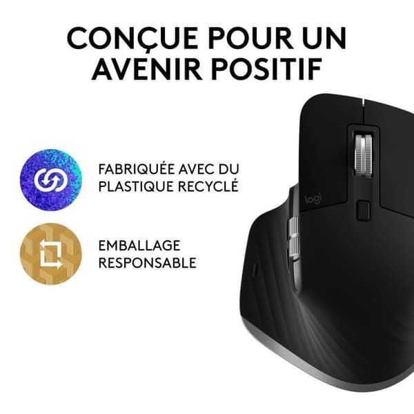 Logitech MX Master 3S Mus för Mac - Trådlös Bluetooth - Sideral Grå