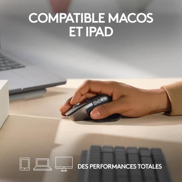 Logitech MX Master 3S Mus för Mac - Trådlös Bluetooth - Sideral Grå