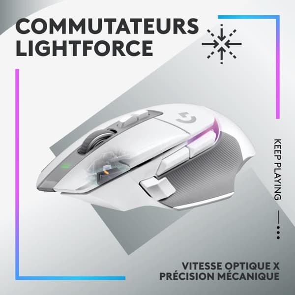 Spelmus - Trådlös - Logitech G - G502 X Plus - Vit