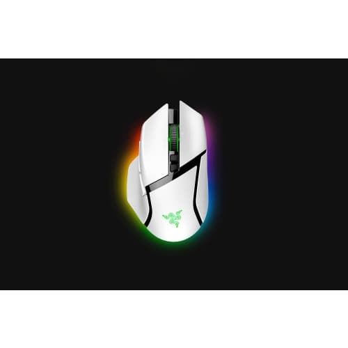 Razer Basilisk V3 Pro datormöss Spela högerhand RF Wireless + Bluetooth + USB Type-C Optisk 30000 DPI Vit