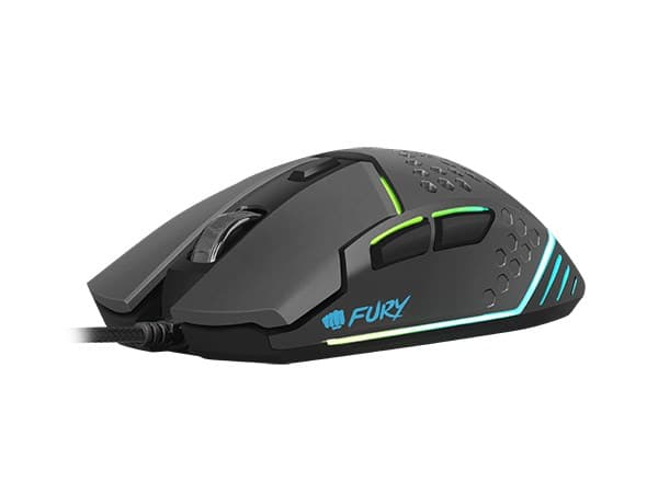 FURY Battler Gamingmus Högerhänt USB Typ-A Optisk 6400 DPI Svart