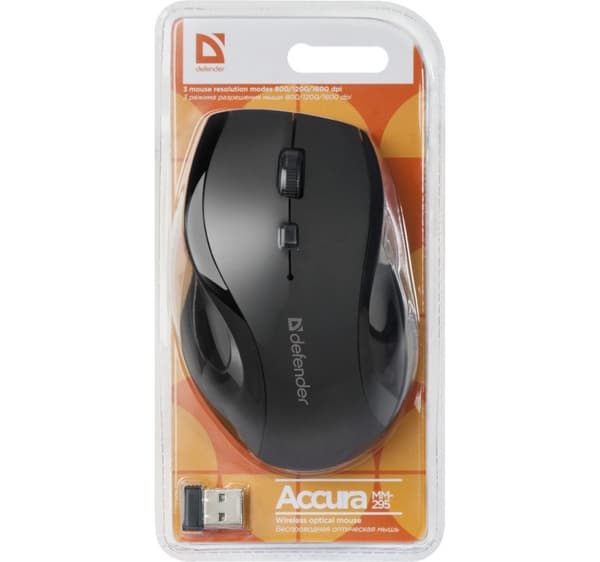 Musskydd Accura MM-295 RF Svart Optisk 1600 DPI 6P