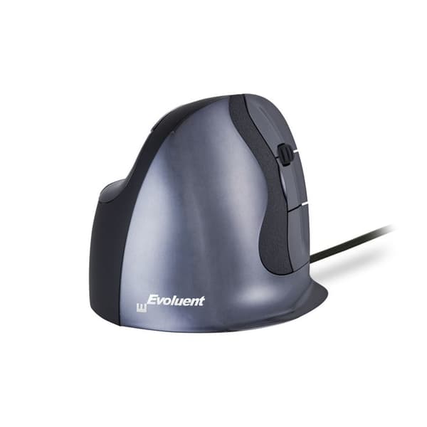 VerticalMouse D, Svart/Silver Mus, Liten, RH Svart
