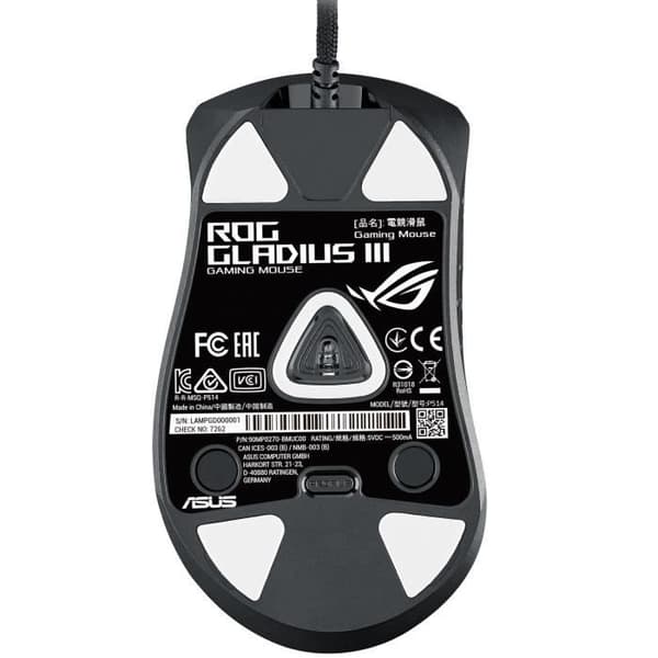 ASUS ROG Gladius III Gaming Mus - Kabelansluten - 19 000 DPI - RGB - Högerhänt design