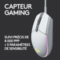 Miniatyrbild 3 av 3: Logitech G203 LIGHTSYNC RGB Gaming Mus - Vit - 6 programmerbara knappar - 8000 dpi