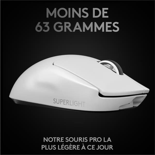 Gamingmus - trådlös - Logitech G - Pro X Superlight - Vit