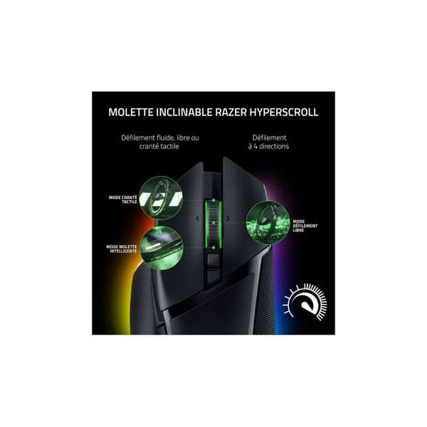 Spelmus - Razer - Basilisk V3 Pro - Trådlös - Anpassningsbar RGB - 30K DPI