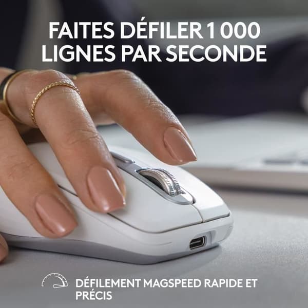 Mus - Trådlös - Logitech - MX Anywhere 3S - Tyst - Vit