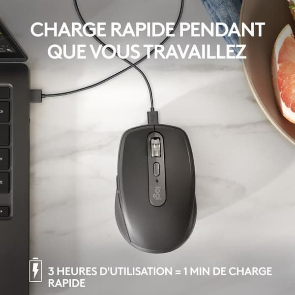 Mus - Trådlös - Logitech - MX Anywhere 3S - Tyst - Vit
