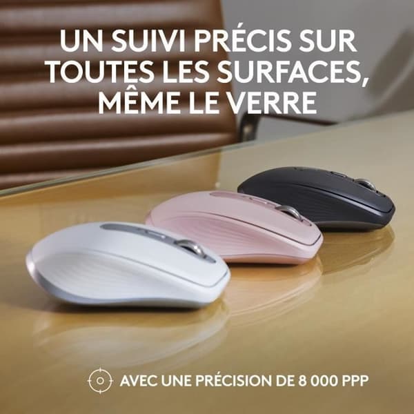 Mus - Trådlös - Logitech - MX Anywhere 3S - Tyst - Vit