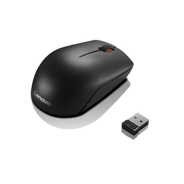 Lenovo 300 trådlös mus - 3 knappar - USB-mottagare - Svart