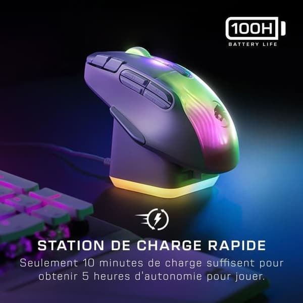 Trådlös mus - ROCCAT - Kone XP Air - 29 programmerbara ingångar - 3D RGB-belysning - 19000 DPI