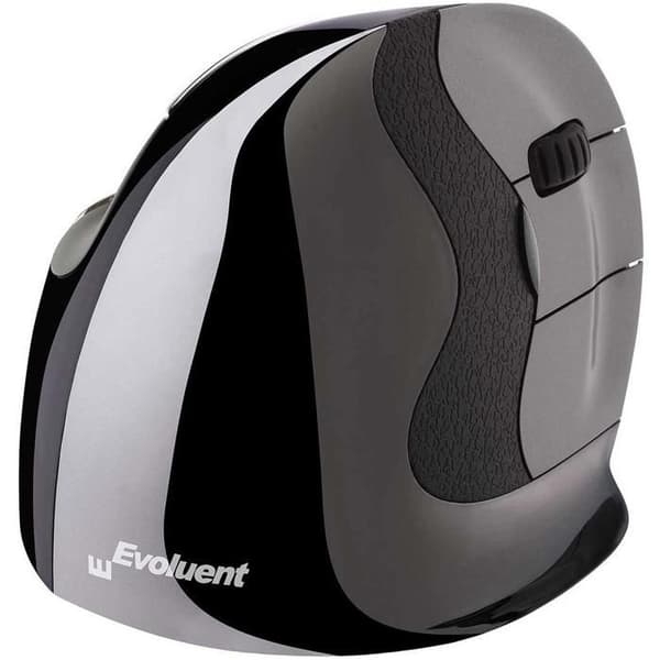 Evoluent VerticalMouse D Wireless Medium - Ergonomisk trådlös mus - högerhänt - 2600 dpi lasersensor - 5 knappar Grå