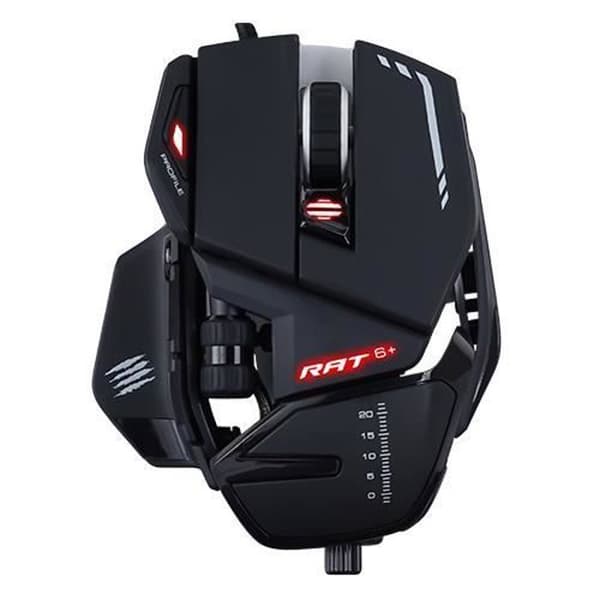 MADCATZ RAT 6+ Svart trådad spelmus - 11 knappar - LED RGB - 12000 DPI - Pixart PMW3360
