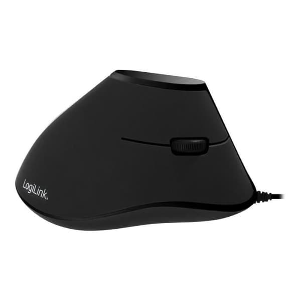LogiLink Ergonomic Vertikal vertikal mus - 5 knappar - USB - Svart