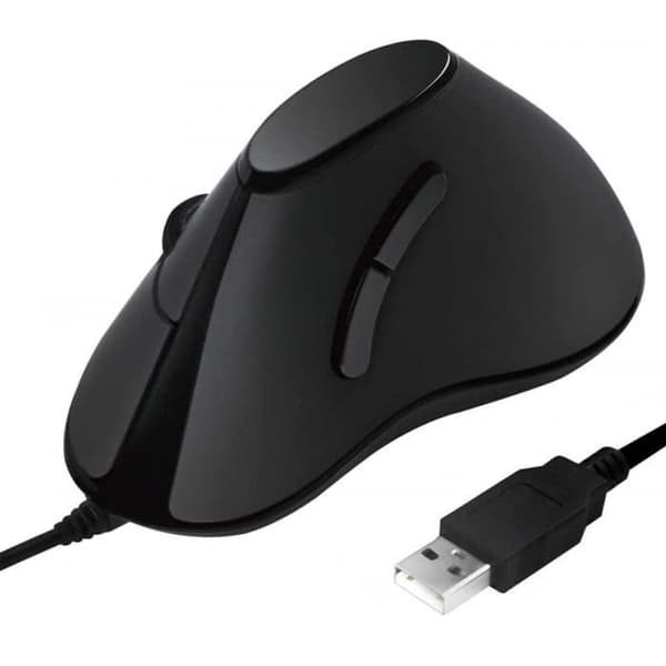 LogiLink Ergonomic Vertikal vertikal mus - 5 knappar - USB - Svart Svart