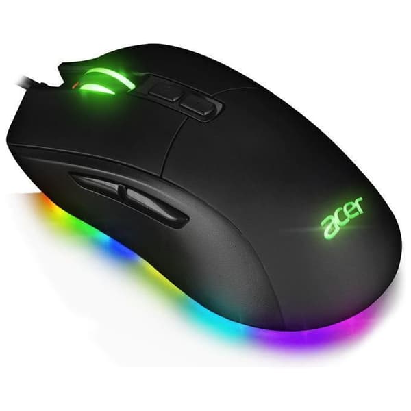 Acer, STARLIGHT-GM1000 spelmus Material: Gummi, 10 multicolor LED-effekter, 7 knappar, 10000 dpi, 100 IPS, 1,7 m kabel r