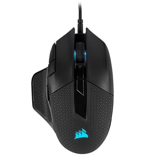 CORSAIR Spelmus Fleraändamål FPS/MOBA NIGHTSWORD RGB Justerbar - RGB LED-bakgrundsbelysning - 18 000 DPI - Svart (CH-9306011-EU)
