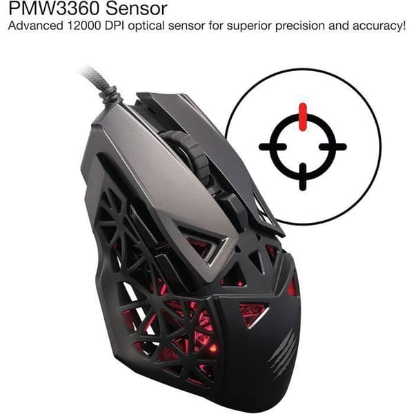 Madcatz M.O.J.O. M1 Ultra Light Gaming Mouse 70g - PMW3360 Sensor 12000 DPI & Frequency 1000Hz - DAKOTA Switch 2ms