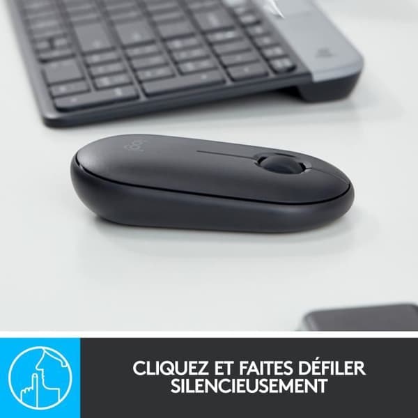 Trådlös mus - Logitech - M350 Pebble - Bluetooth - tyst - Svart