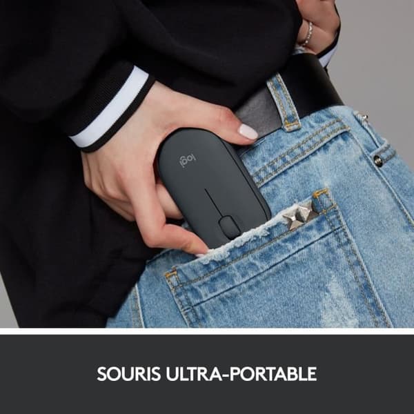 Trådlös mus - Logitech - M350 Pebble - Bluetooth - tyst - Svart