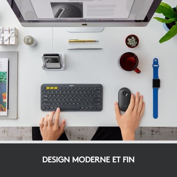 Trådlös mus - Logitech - M350 Pebble - Bluetooth - tyst - Svart
