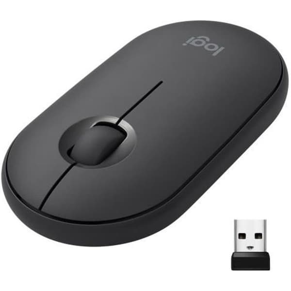 Trådlös mus - Logitech - M350 Pebble - Bluetooth - tyst - Svart