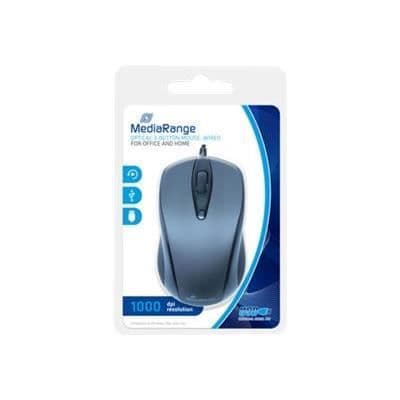 Trådbunden mus - MEDIARANGE - MROS201 - 1000 dpi - USB - Optisk Svart, Grå