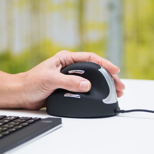 Ergonomisk mus - R-Go - HE Mus - Vertikal - Vänster - 5 knappar - USB Trådad